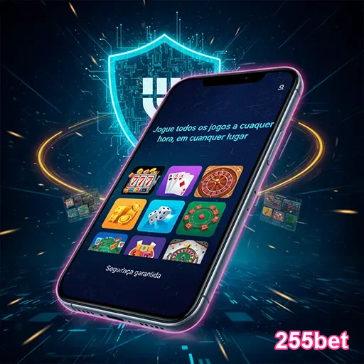 Imagem promocional do app 255bet, destaque para o logo do site 255bet em sistema de apostas online.