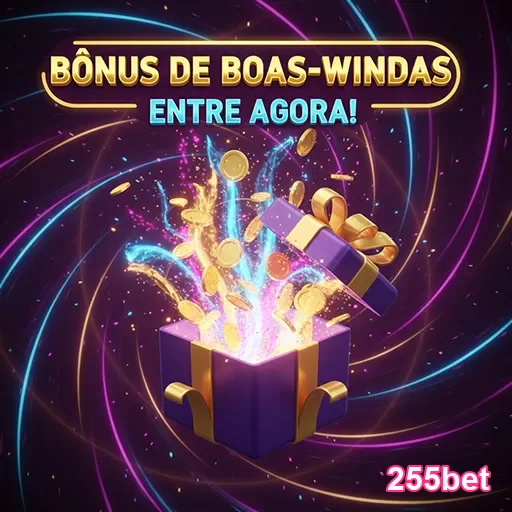 Imagem promocional da 255bet destacando bônus especial, com o logo do site ao fundo